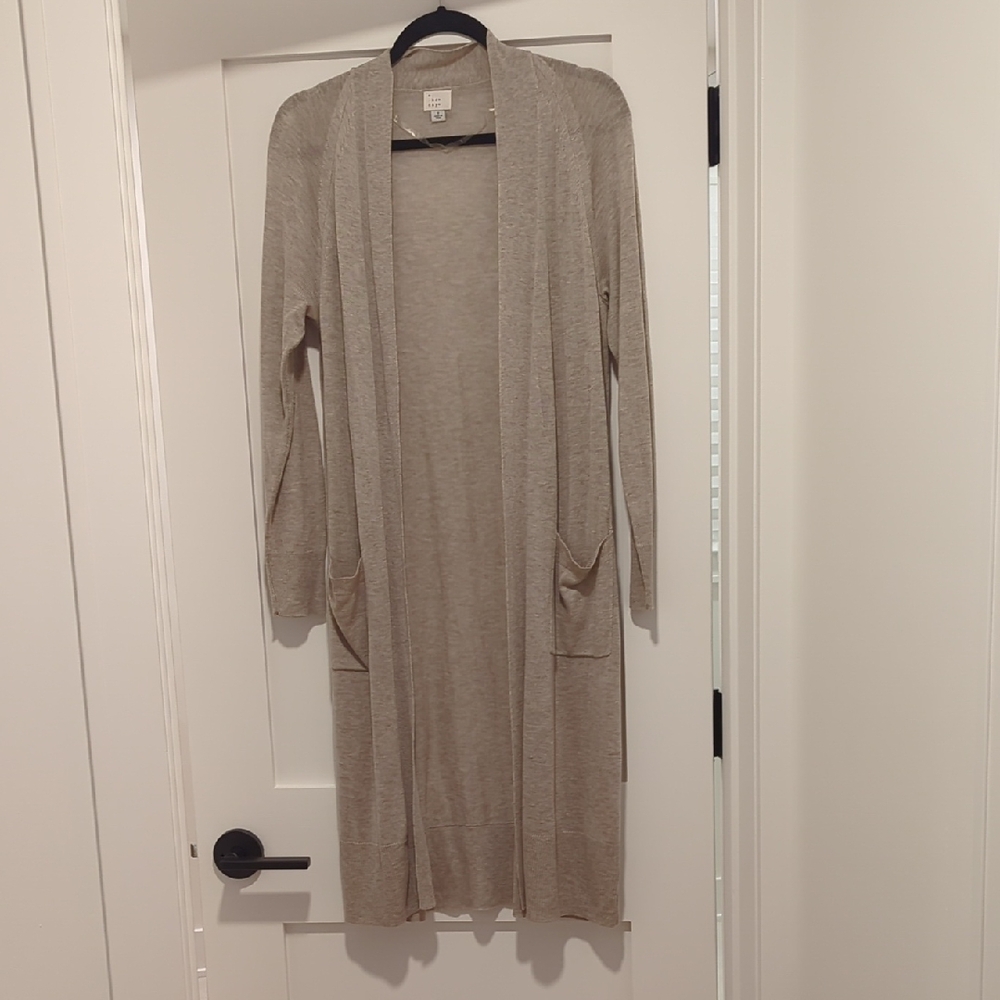Target A New Day Long Beige Cardigan with Pockets Small